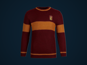 Gryffindor Quidditch Sweater – Hogwarts House Team Sweater with Embroidered Crest